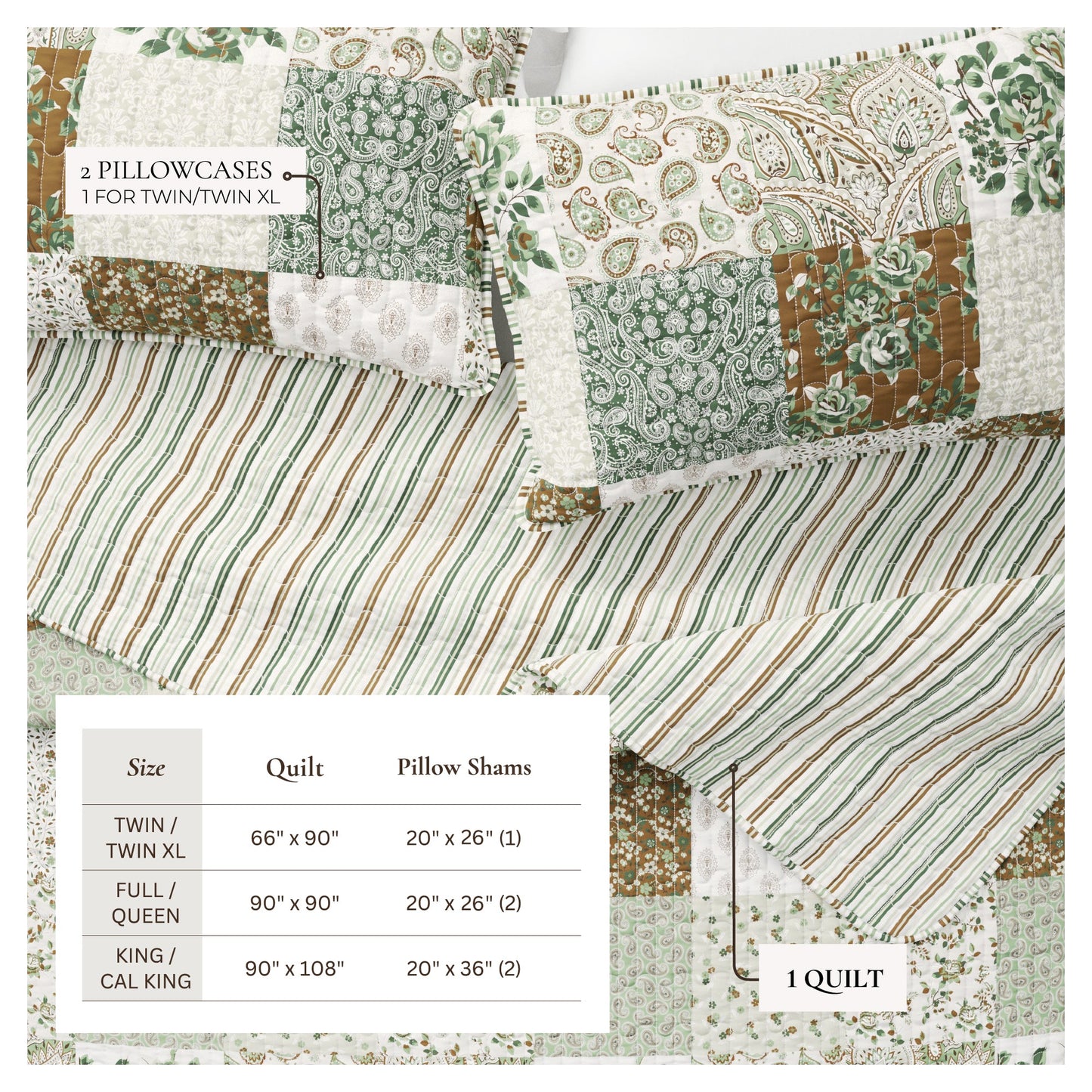 the Damia Floral Patchwork and Soft Quilt Set