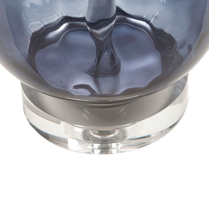 Ombre Glass Table Lamp with blue gradient glass body atop a clear glass pedestal base on Tampa Home & Garden Store
