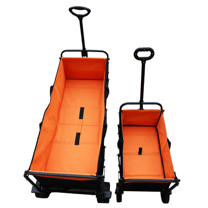 Outdoor folding wagon cart set in orange with black frames, two wagons by HouseOfZazla on Tampa Home & Garden Store
