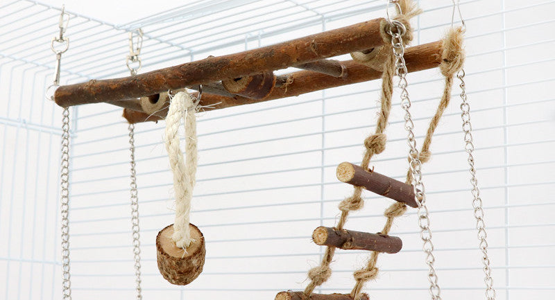 Suspension Bridge wooden ladder bird toy with rope ladder and hanging chains Sell My Stuff on Tampa Home & Garden Store