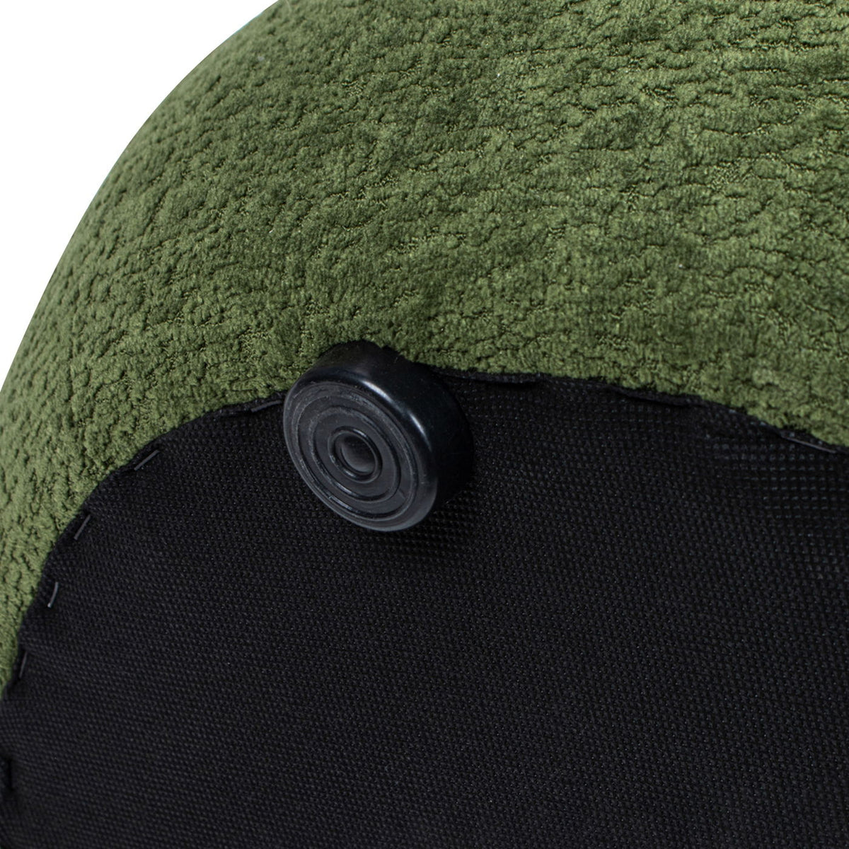 Dark green velvet upholstered ottoman with stacked pouf design HouseOfZazla button detail on Tampa Home & Garden Store