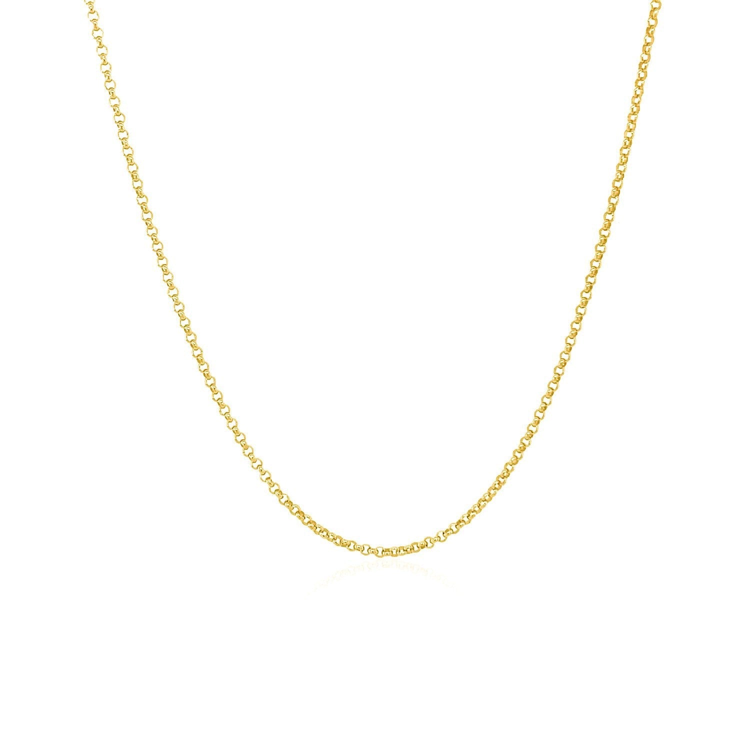 Rolo chain necklace 14k yellow gold, diamond-cut finish, 1.1mm width on Tampa Home & Garden Store