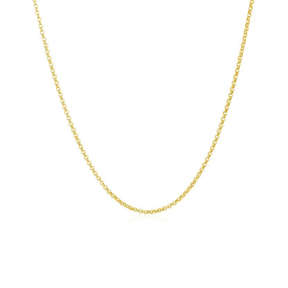 Rolo chain necklace 14k yellow gold, diamond-cut finish, 1.1mm width on Tampa Home & Garden Store