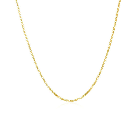 Rolo chain necklace 14k yellow gold, diamond-cut finish, 1.1mm width on Tampa Home & Garden Store