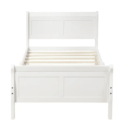 Platform bed frame with headboard and footboard, wood slat support by Unique Piece Furniture on Tampa Home & Garden Store