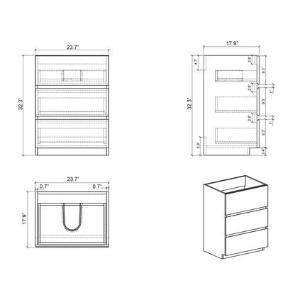 Alice Bathroom Vanity with Large Storage and Sink
