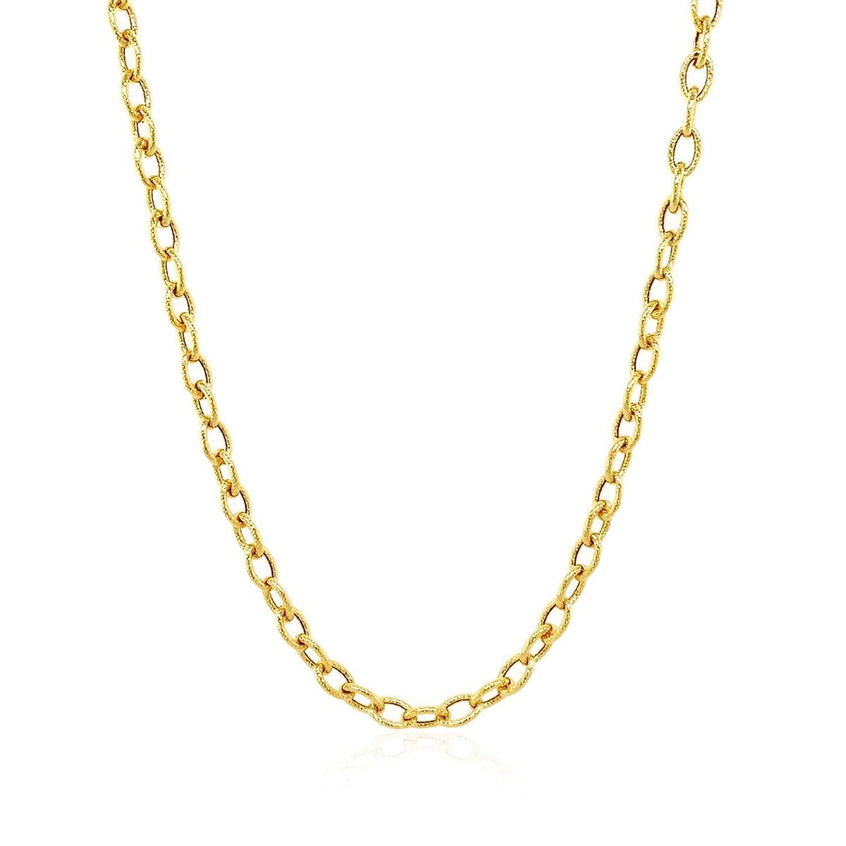 Necklace: 14k yellow gold textured-link chain, 3.5mm width on Tampa Home & Garden Store