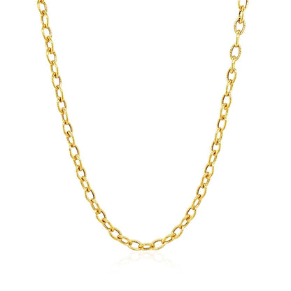 Necklace: 14k yellow gold textured-link chain, 3.5mm width on Tampa Home & Garden Store