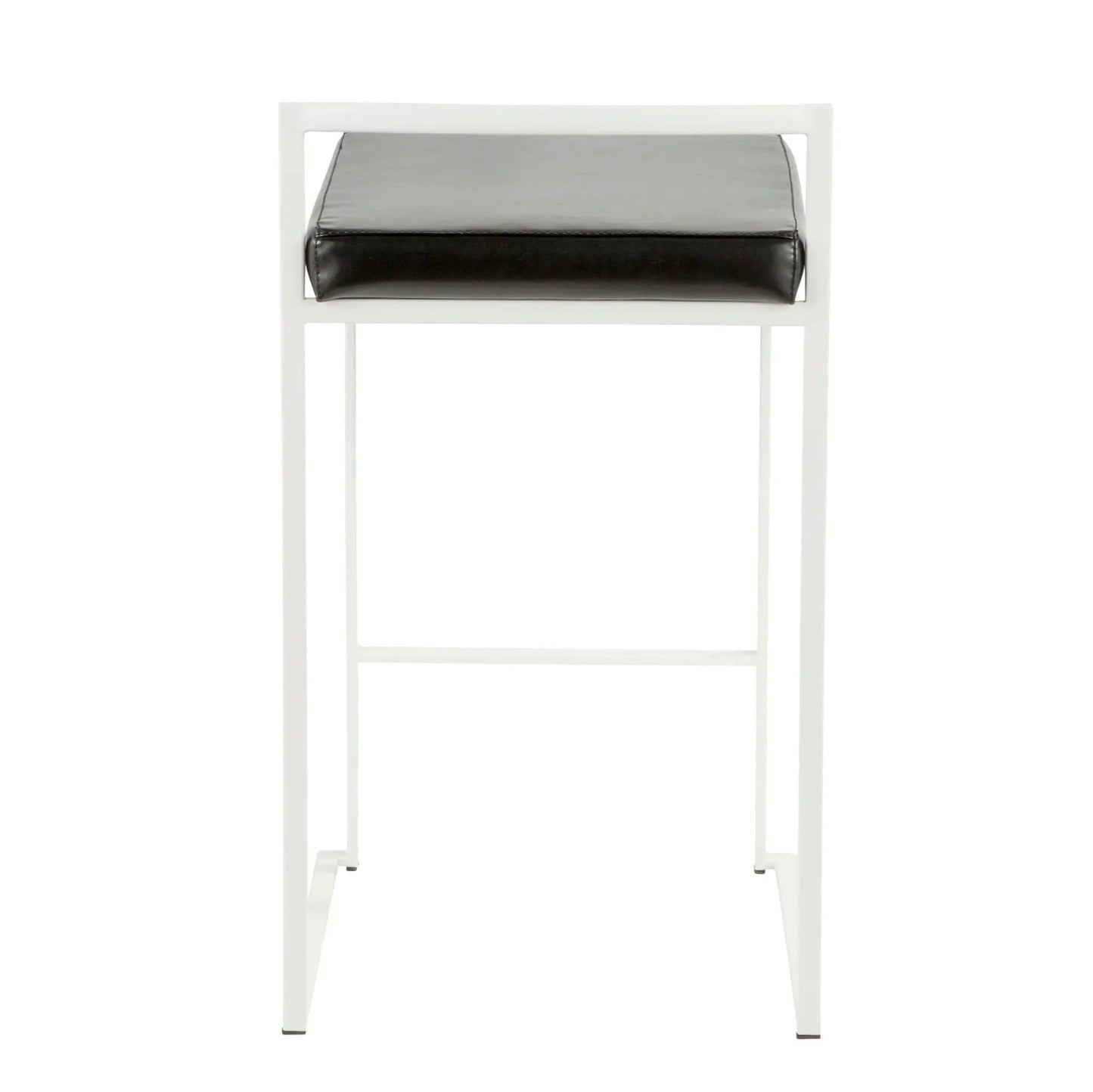 Fuji contemporary stackable counter stool with white frame and gray cushion by Unique Piece on Tampa Home & Garden Store