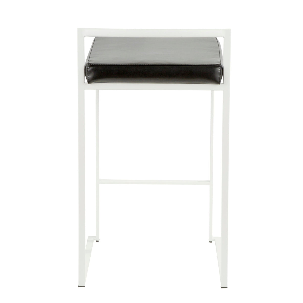 Stackable counter stool with padded grey seat and white frame by HouseOfZazla on Tampa Home & Garden Store