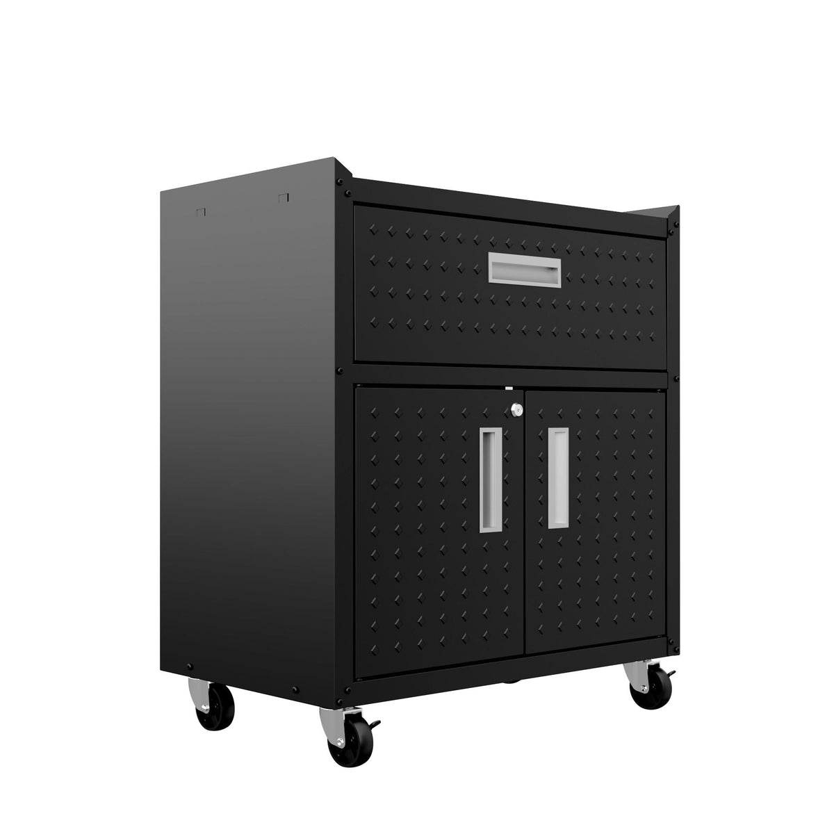 Mobile garage cabinet with locking system by HouseOfZazla, gray/dark gray on caster wheels on Tampa Home & Garden Store