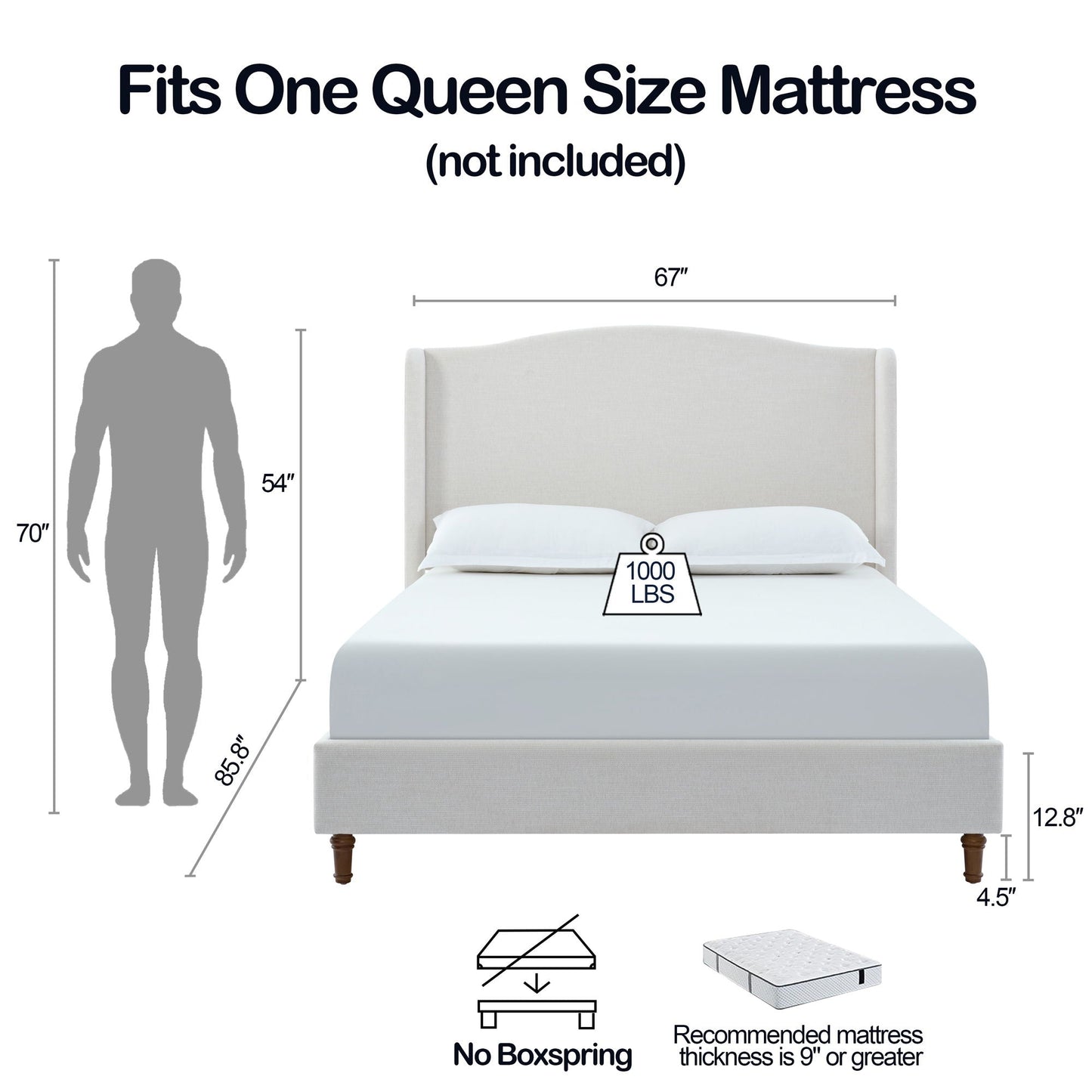 the Hannah Upholstered Wingback and King Bed