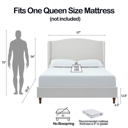 the Hannah Upholstered Wingback and King Bed