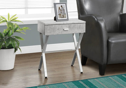 Accent Side X Table Storage Drawer Modern