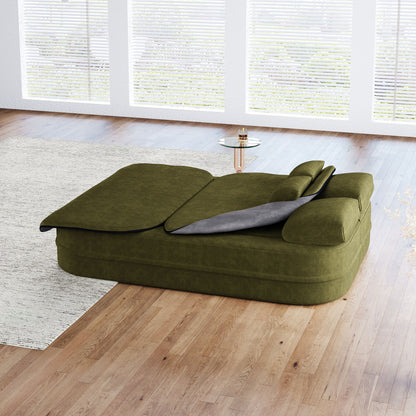 Foldable Sofa Bed with a Multi Functional Blanket