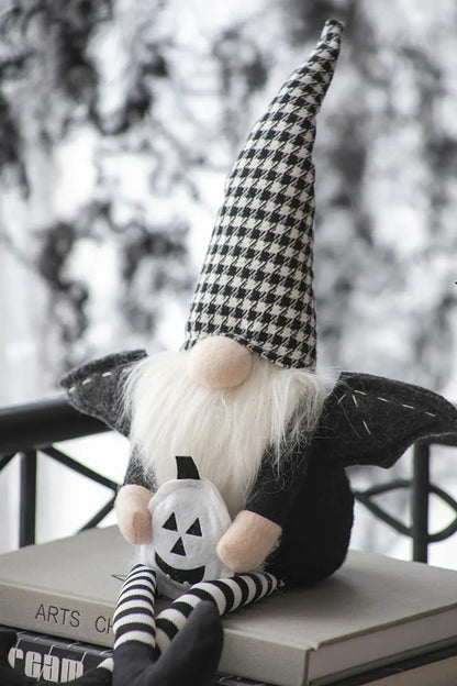 Gnome With Wings and Plaid Hat for Halloween