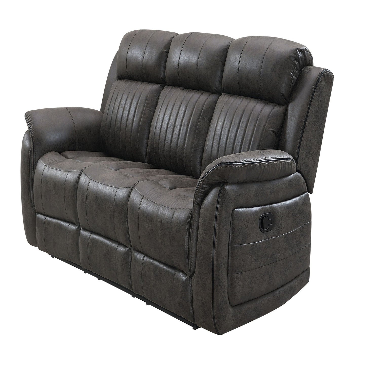 Steban Gray Reclining Sofa With Soft Cushions