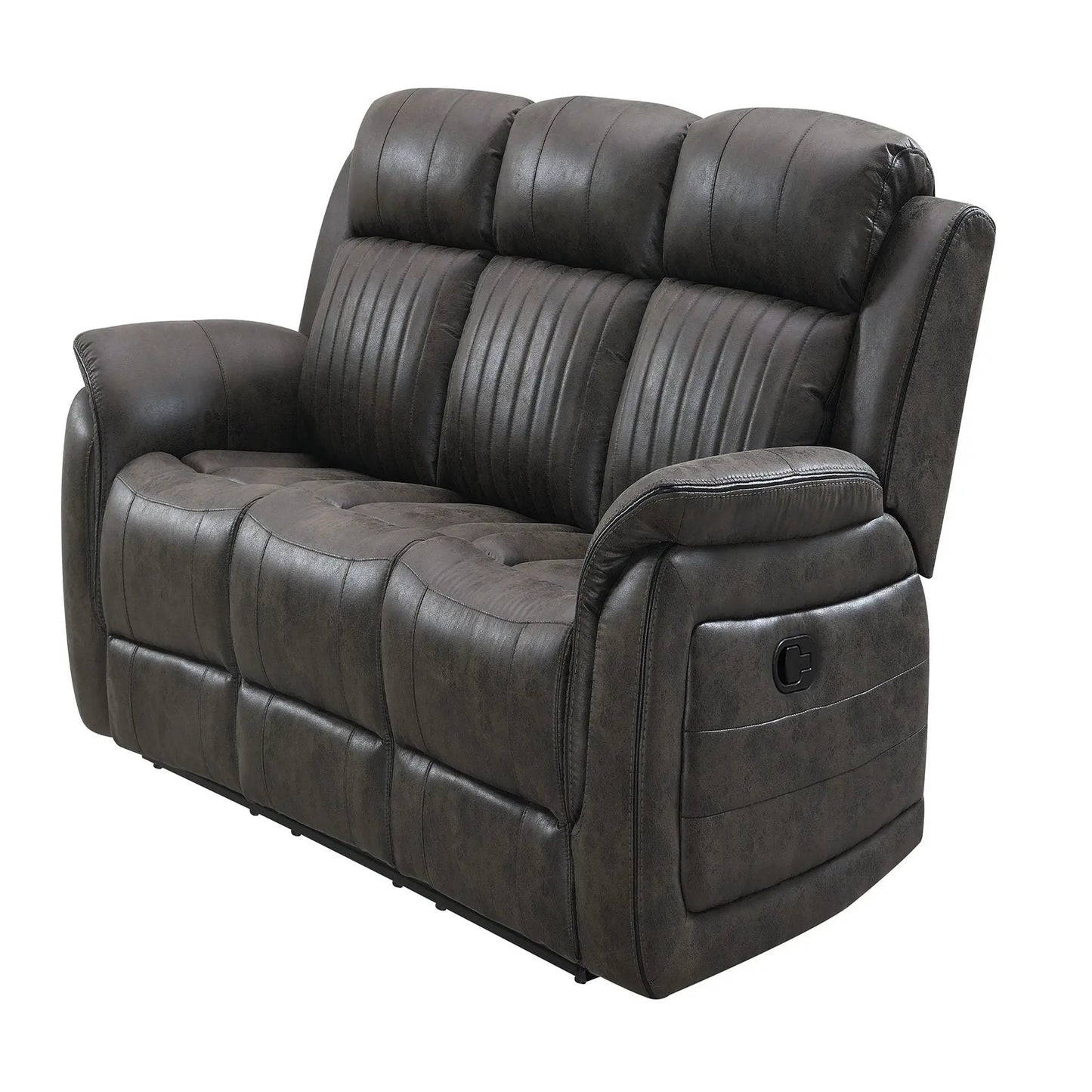 Steban reclining sofa gray leather from Unique Piece Furniture, close-up back cushions on Tampa Home & Garden Store