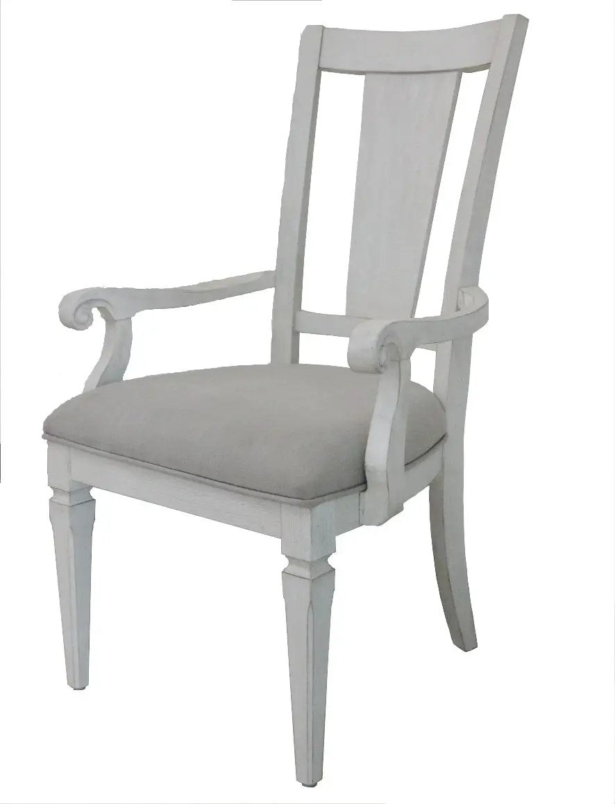 Katia Arm Chair Set 2 Light Gray and White