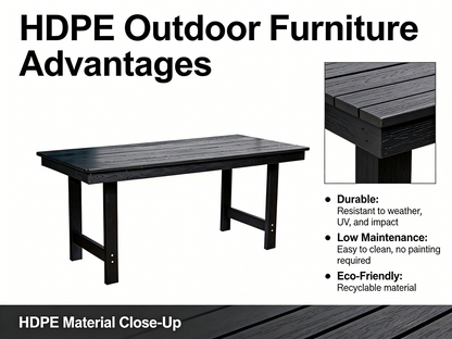 HDPE Outdoor Patio Dining Set and Six Chairs