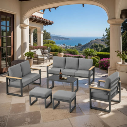 Modern Outdoor Sofa Set with the Coffee Table