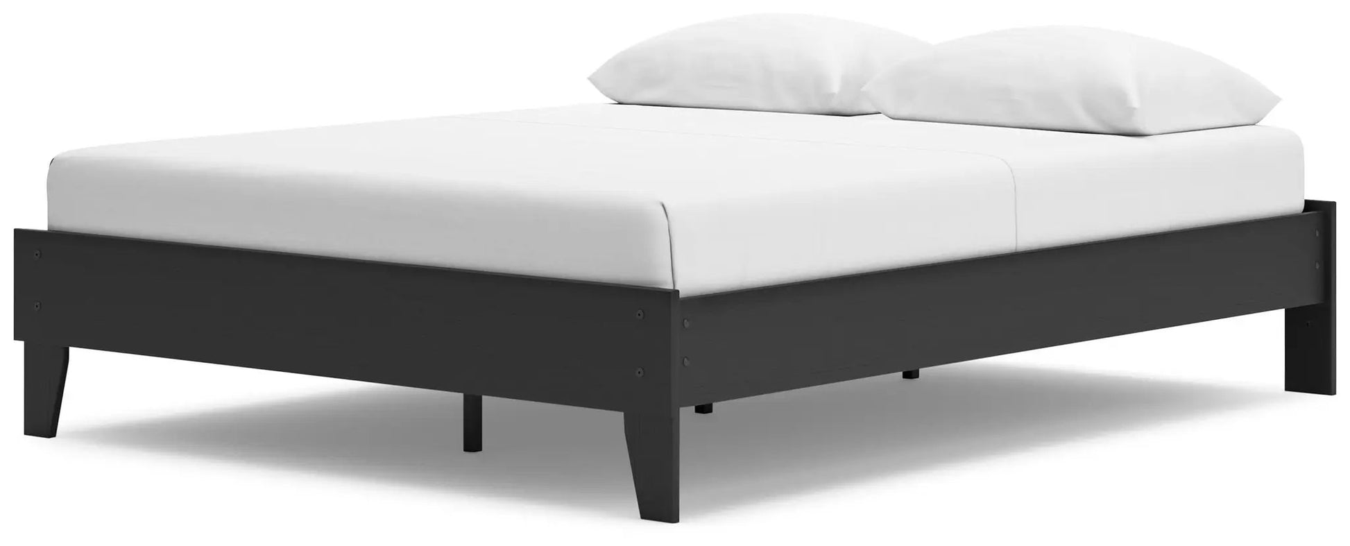 Socalle Platform Bed with dark wood frame and white mattress by Unique Piece Furniture on Tampa Home & Garden Store