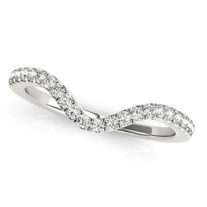 Ring 14k white gold wavy design round diamond wedding band, 1/6 cttw, Bids.com on Tampa Home & Garden Store