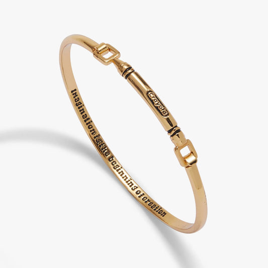 Crayola metal crayon tension bangle bracelet, gold tone, Alex and Ani on Tampa Home & Garden Store