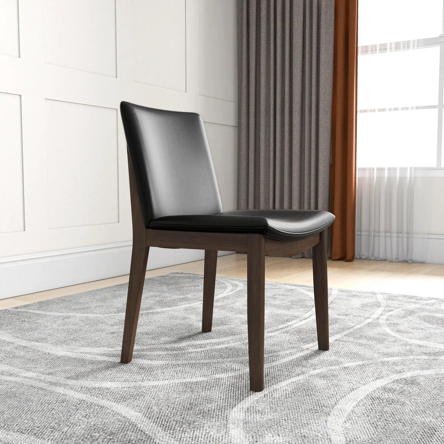 Mid Century Modern Solid Wood Dining Chair Set