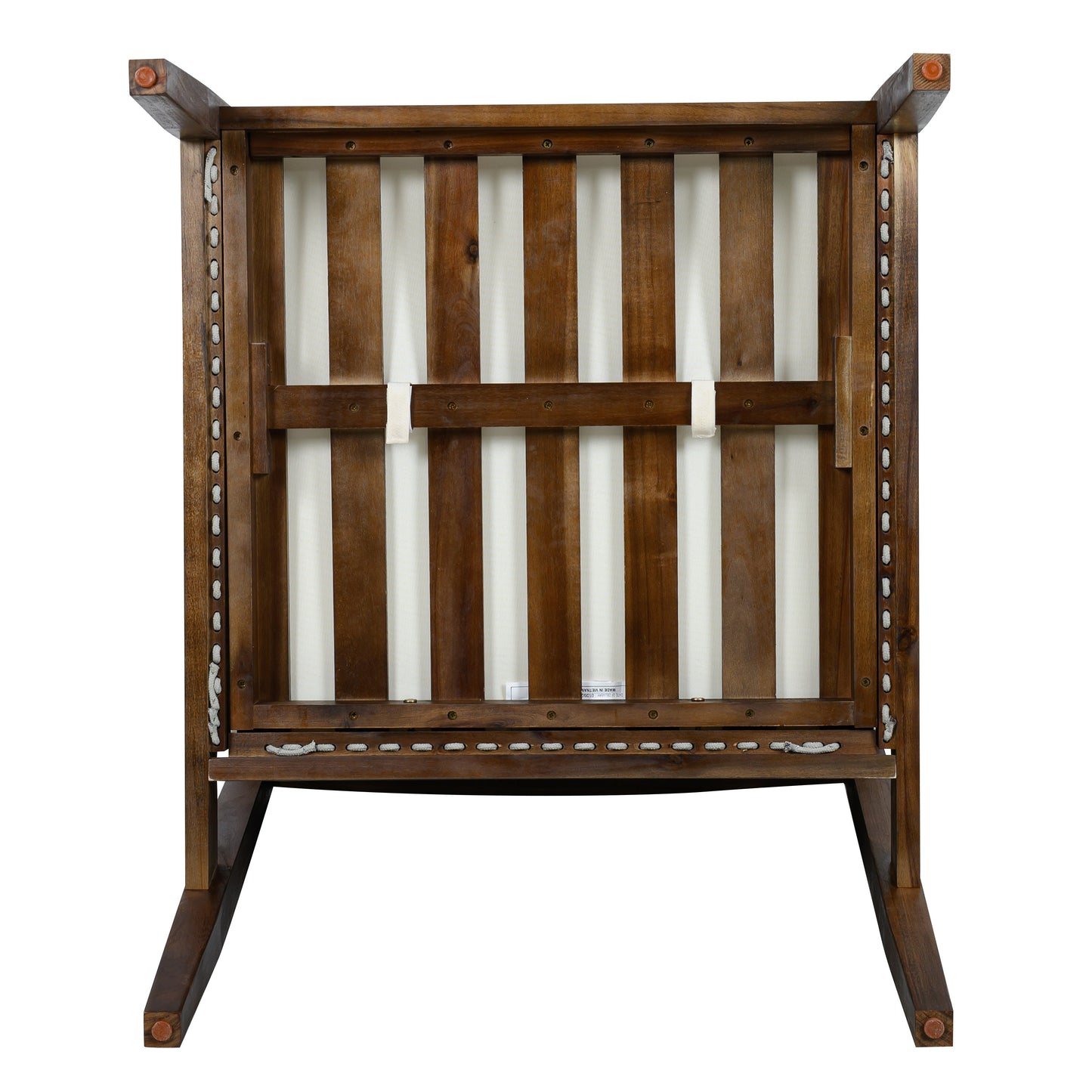 Solid Acacia Wood Outdoor Chair with Rope Back
