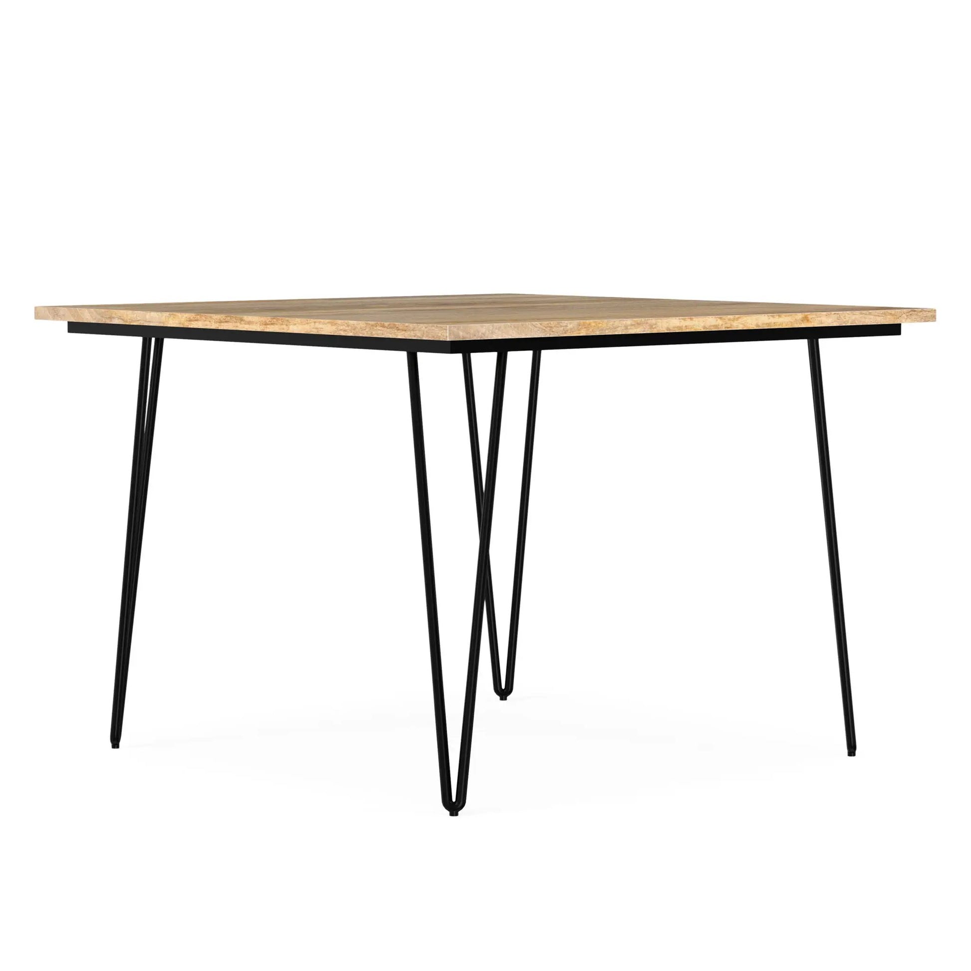 Hunter square tabletop dining table light wood top with black metal legs Unique Piece Furniture on Tampa Home & Garden Store
