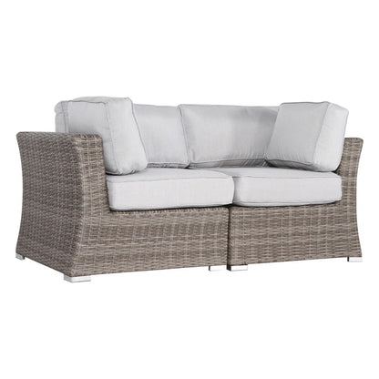 Outdoor Loveseat with Cushions, 2-seat all-weather wicker, gray cushions, HouseOfZazla on Tampa Home & Garden Store