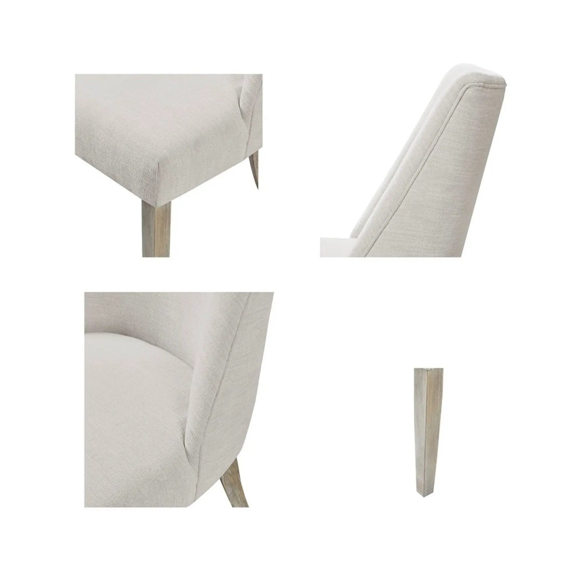 Dining chairs set of 2 beige upholstered with light wood legs by Unique Piece Furniture on Tampa Home & Garden Store