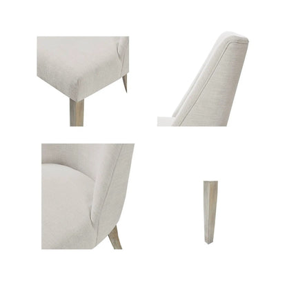 Dining chairs set of 2 beige upholstered with light wood legs by Unique Piece Furniture on Tampa Home & Garden Store