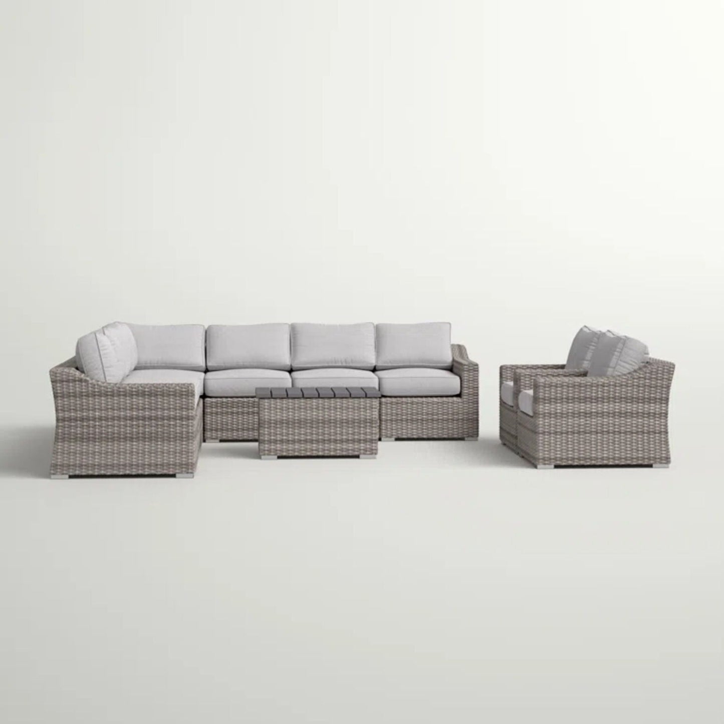 Durable Aluminum Wicker Sofa and Cushions