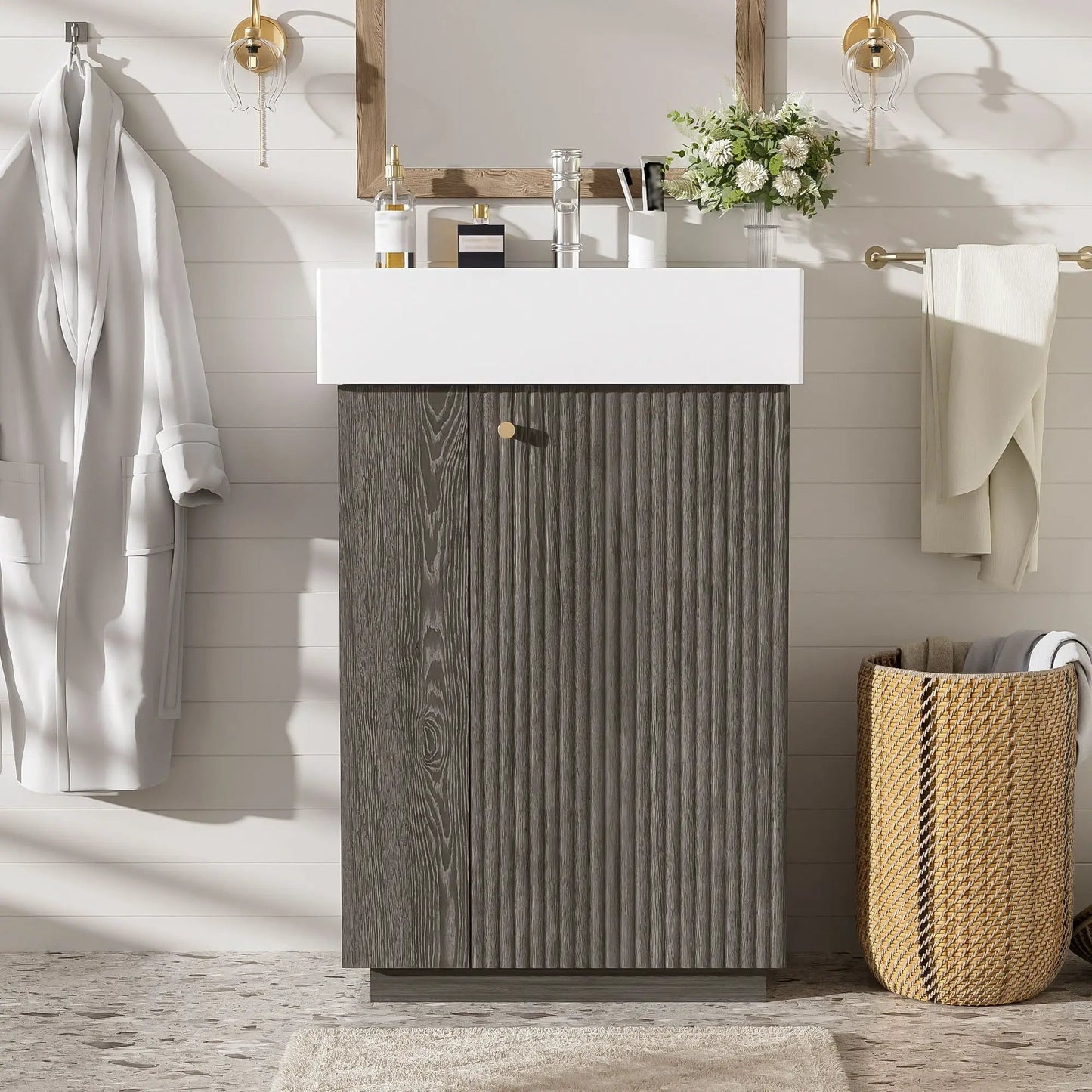 Bathroom Vanity With Sink, Freestanding Cabinet