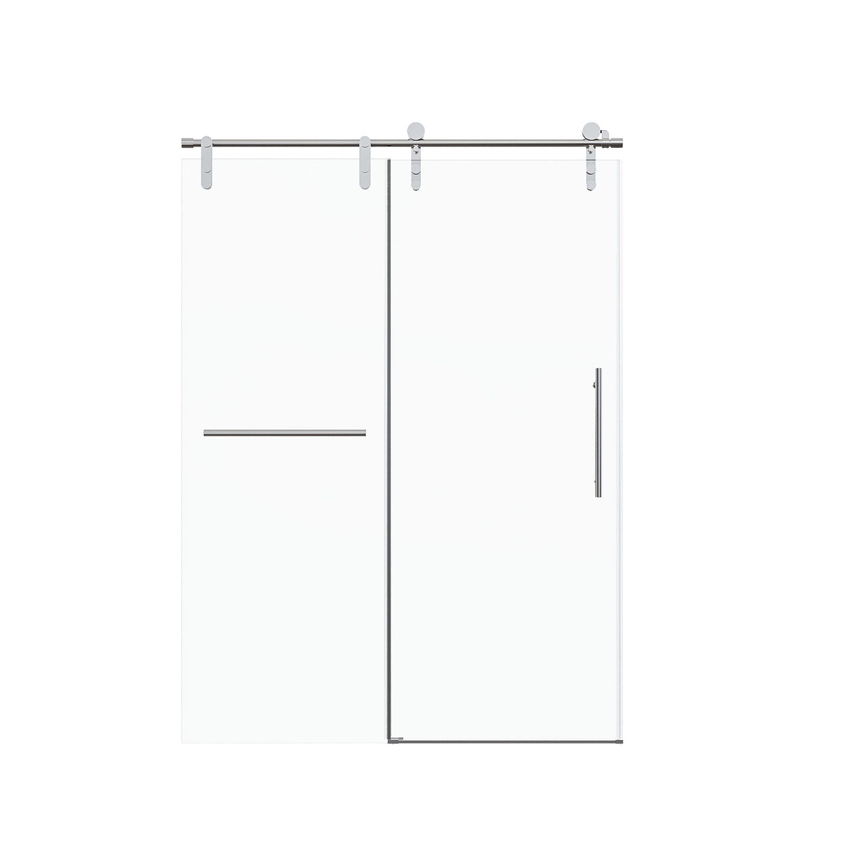 Frameless sliding shower door with towel rail and handle by HouseOfZazla, chrome hardware on Tampa Home & Garden Store