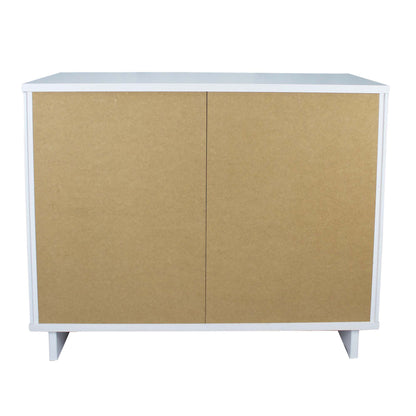Solid wood 3-drawer dresser with ribbed fronts and brown panels white frame, light blue top on Tampa Home & Garden Store