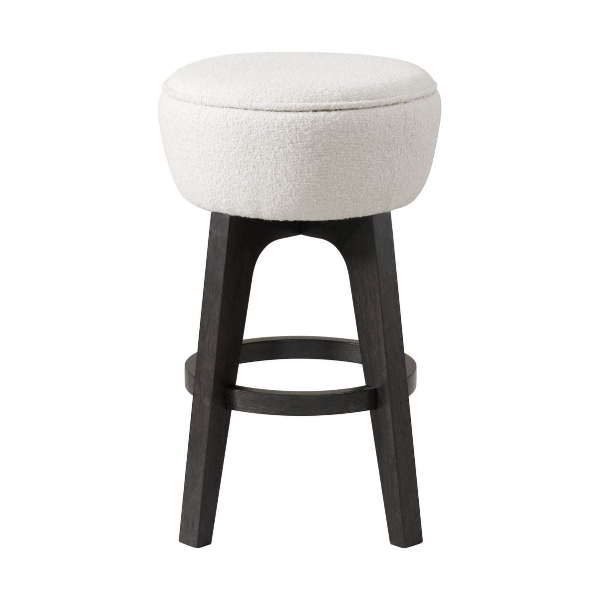 Backless bar stool set with soft cushion, brown fabric, dark wood legs, 2-pack HouseOfZazla on Tampa Home & Garden Store