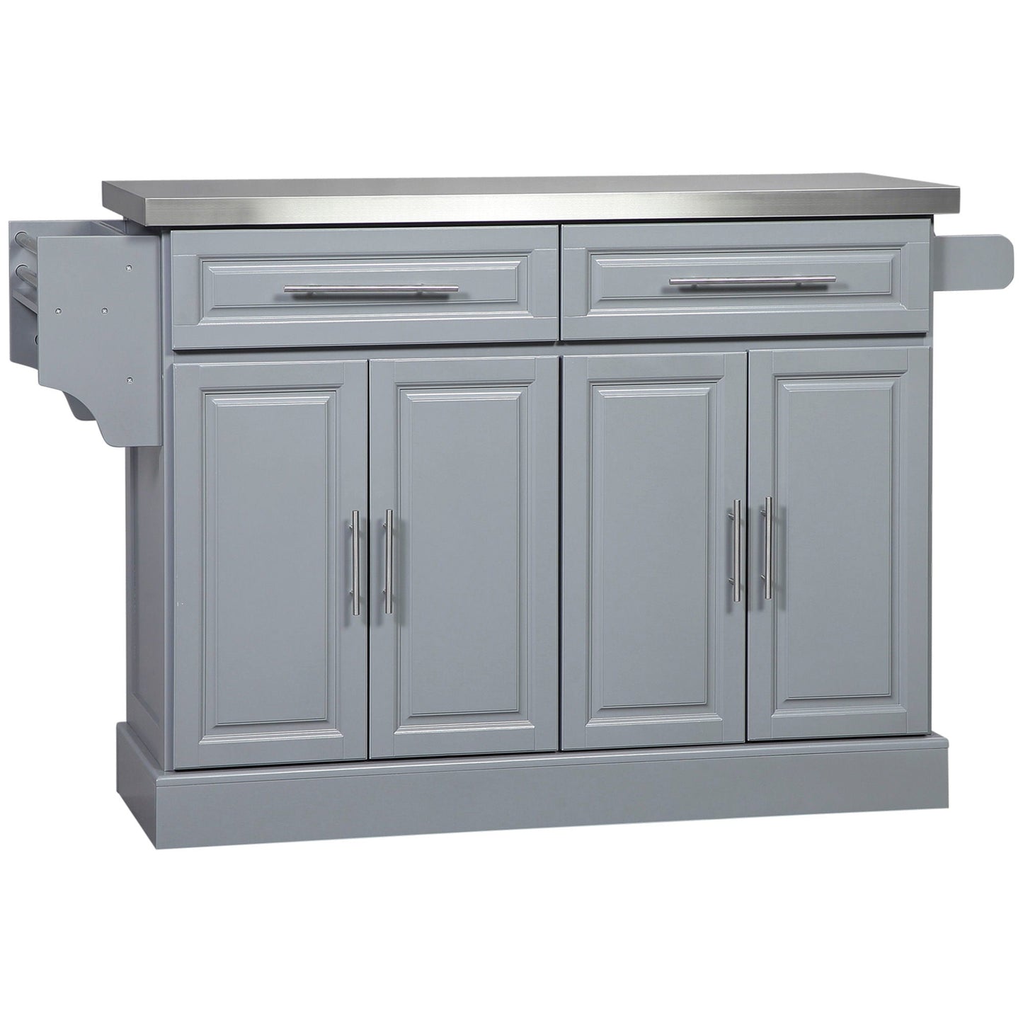 Stainless Steel Rolling Kitchen Cart with Drawers