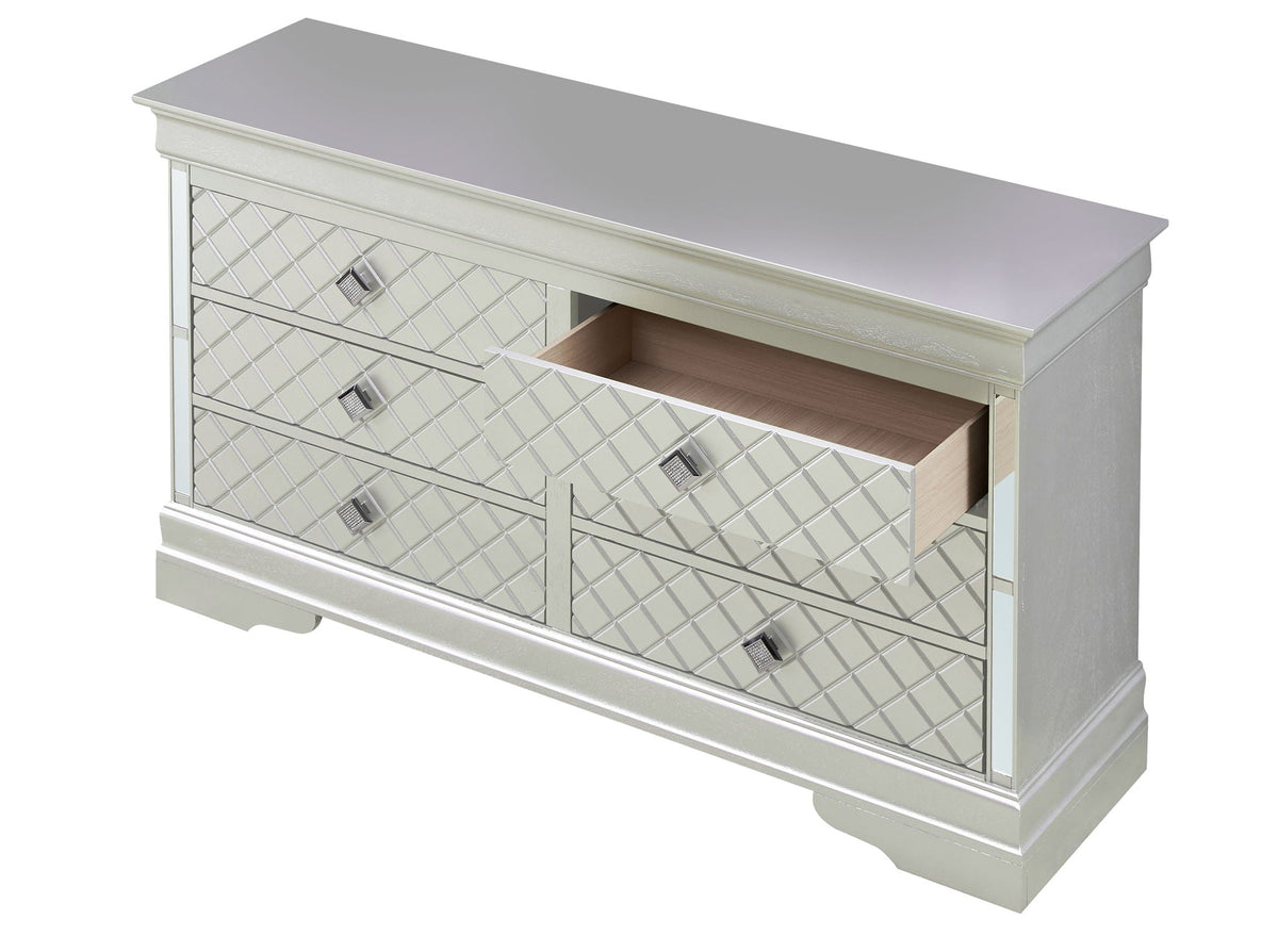 Verona Wooden Dresser with Embossed X Design