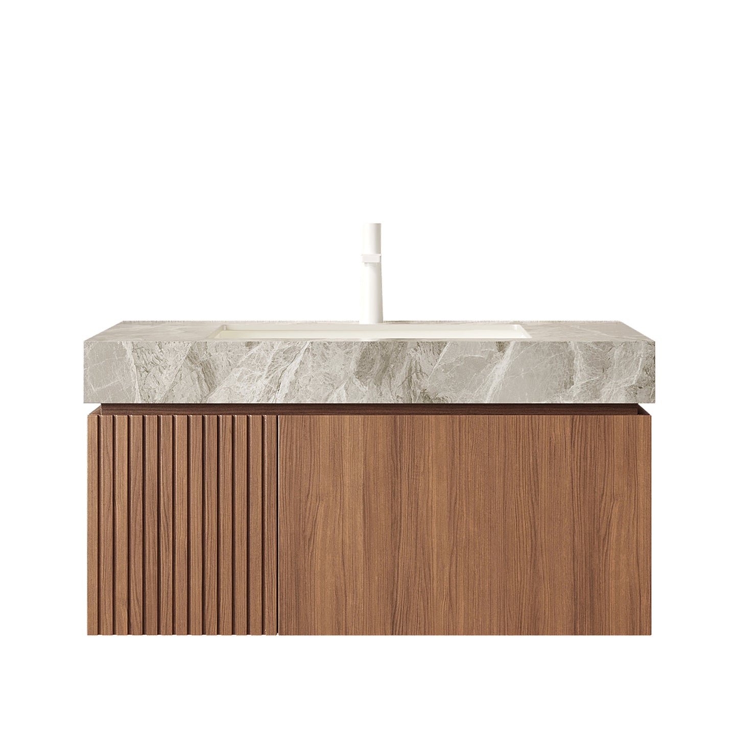 MURI 36in floating vanity with plywood cabinet, marble top and sink by HouseOfZazla on Tampa Home & Garden Store