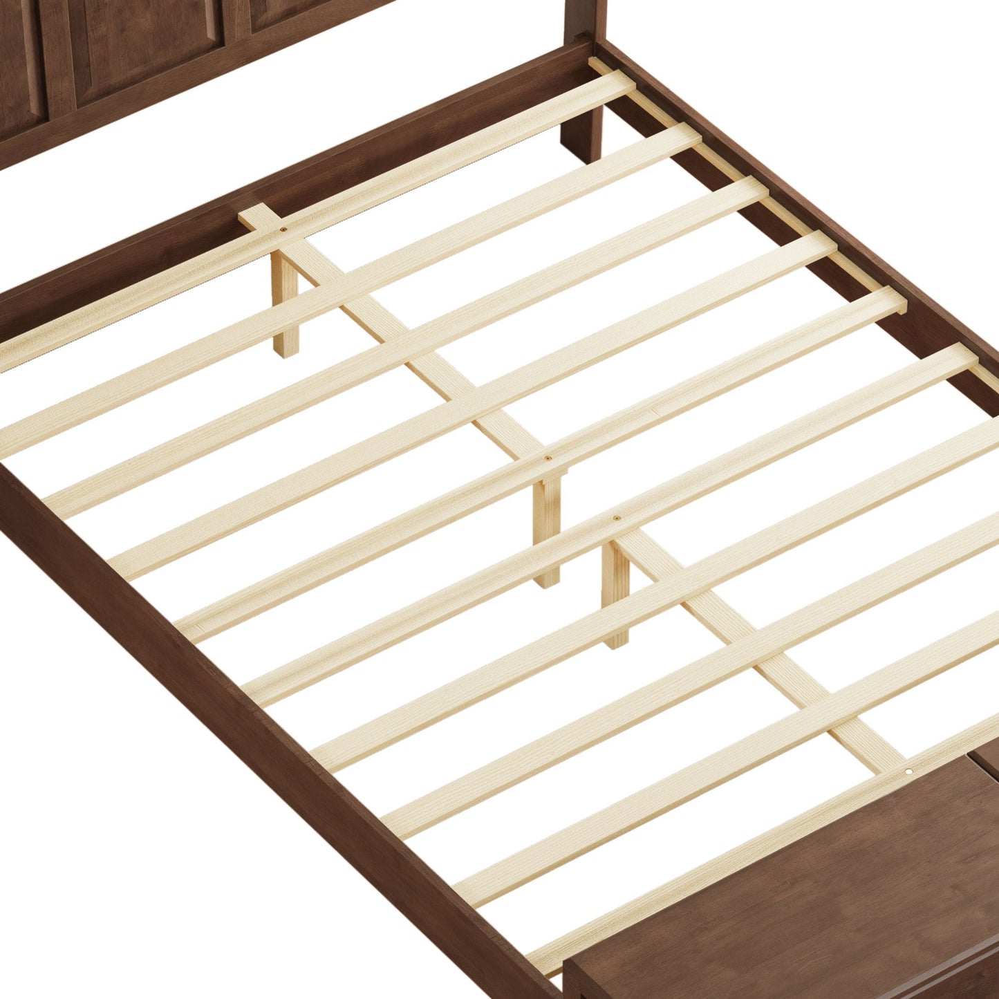 Modern Sleigh Bed with Tall Headboard and Bench