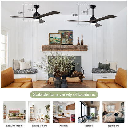 52in solid wood ceiling fans pair with lights remote control quiet DC motor HouseOfZazla on Tampa Home & Garden Store