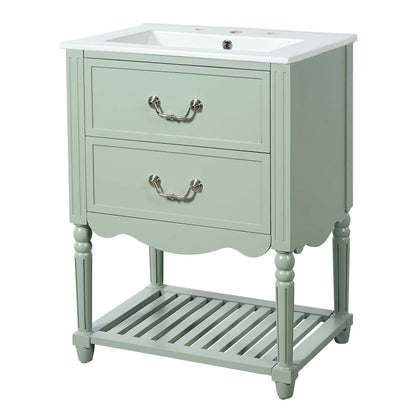 Wave Design Bathroom Vanity with Sink and Drawers