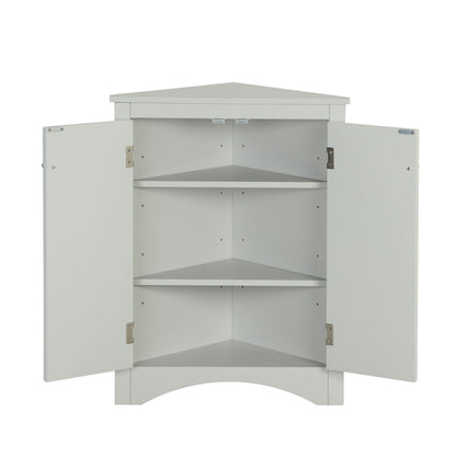 Triangle bathroom storage cabinet HouseOfZazla, white linen cabinet with adjustable shelves on Tampa Home & Garden Store