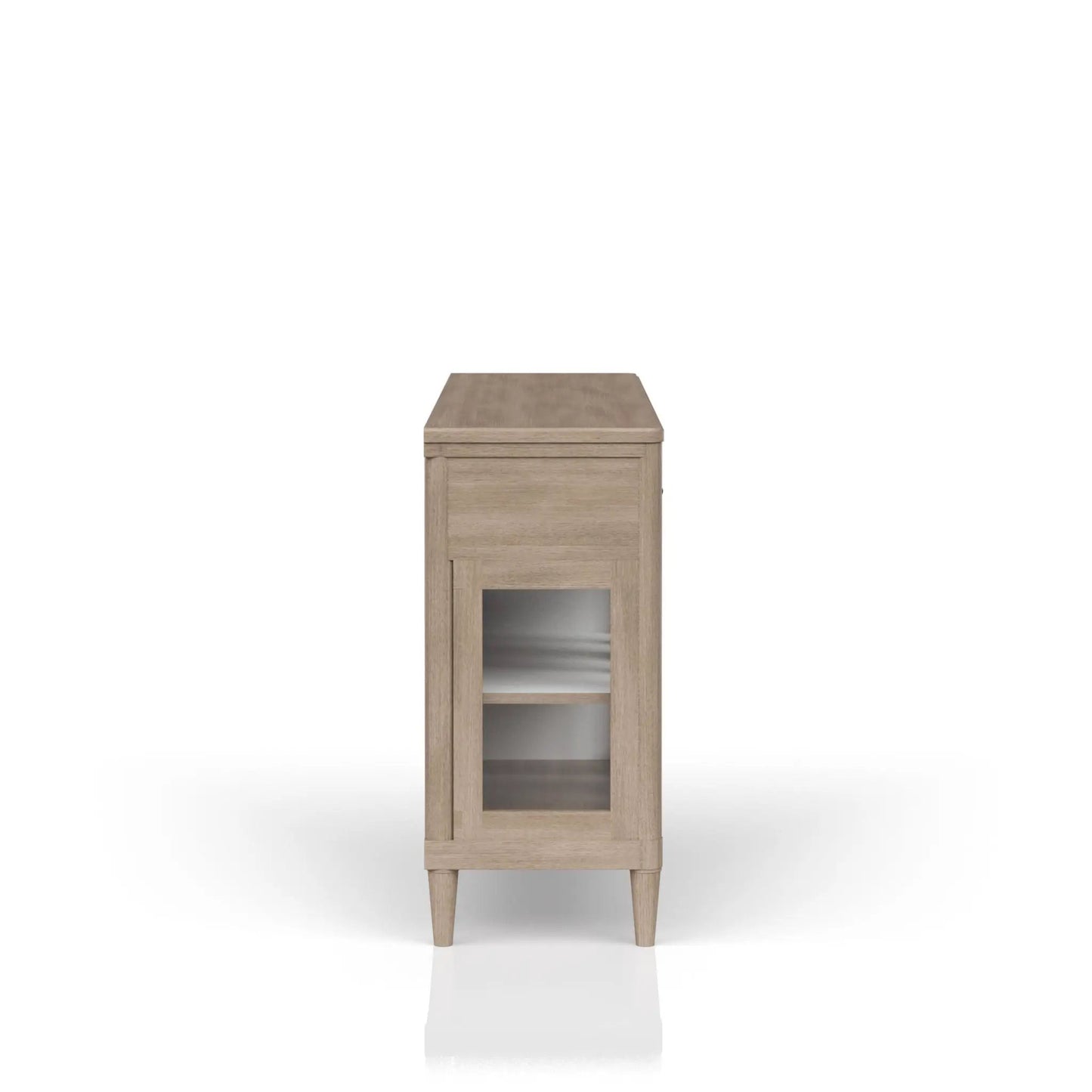 Power Ready Buffet With Glass Cabinet Doors Sand