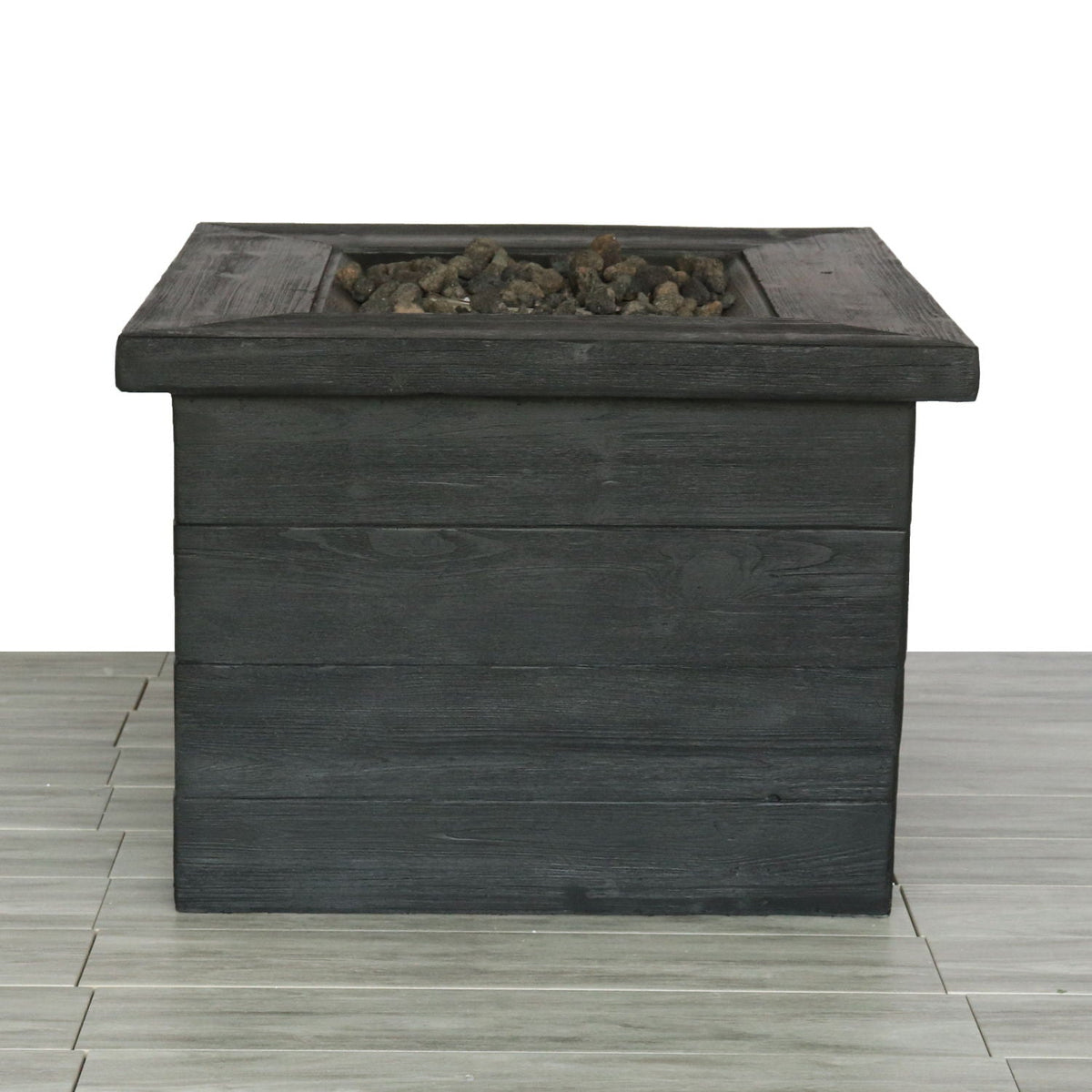 Charcoal fiber reinforced fire pit table with lava rocks, 40,000 BTU by HouseOfZazla on Tampa Home & Garden Store