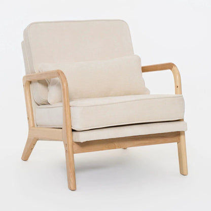 Upholstered Living Room Chair With Lumbar Cushion