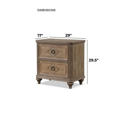 Nightstand oak rustic accent table with two drawers and USB A & C ports on Tampa Home & Garden Store